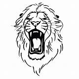 Lion Roaring Head Tattoo Drawing Clipart Sketch sketch template