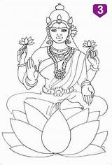 Coloring Goddess Lakshmi Drawing Pages Kids Drawings Search Again Bar Case Looking Don Print Use Find sketch template