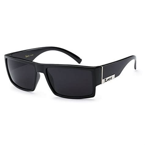 Locs Locs Mens Flat Top Gangster Sunglasses Black Silver Frame 91026