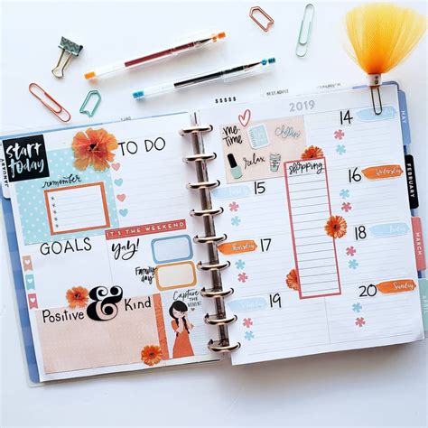 happy planner dashboard layout printables