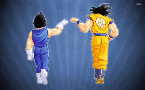 Goku And Vegeta Fist Bump Hd Wallpaper Background Image