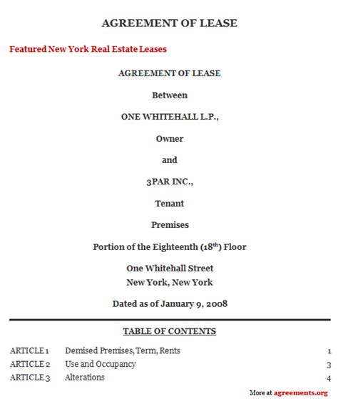 york lease agreement sample  york lease agreement template