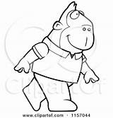 Ape Wearing Shirt Upright Walking Clipart Cartoon Thoman Cory Outlined Coloring Vector 2021 sketch template