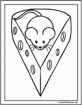 Mouse Coloring Cheese Pages Printable Wedge Colorwithfuzzy sketch template