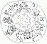 Coloring Zodiac Chinese Pages Ox Related sketch template
