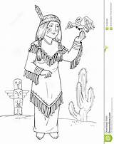 Coloring Indian American Princess Woman Preview sketch template