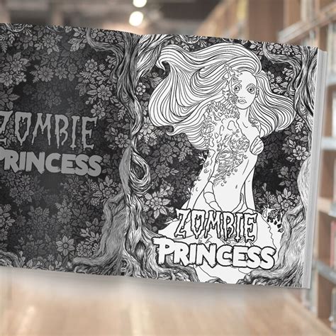 zombie princess coloring book creepy princess coloring page etsy