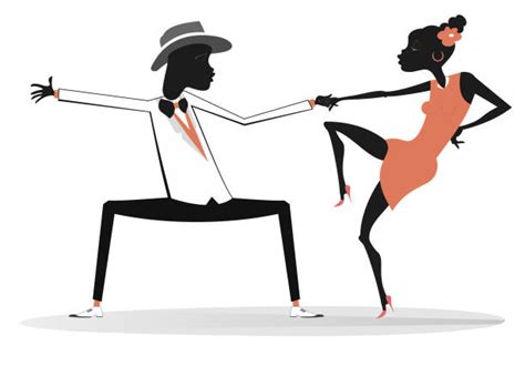 african american couple dancing illustrations royalty