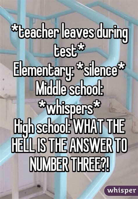 teacher leaves during test elementary silence middle