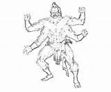 Goro Cartoon Coloring Ladder Pages Mortal Combat sketch template