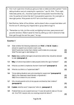 gr  english home language paper  language  comprehension exam