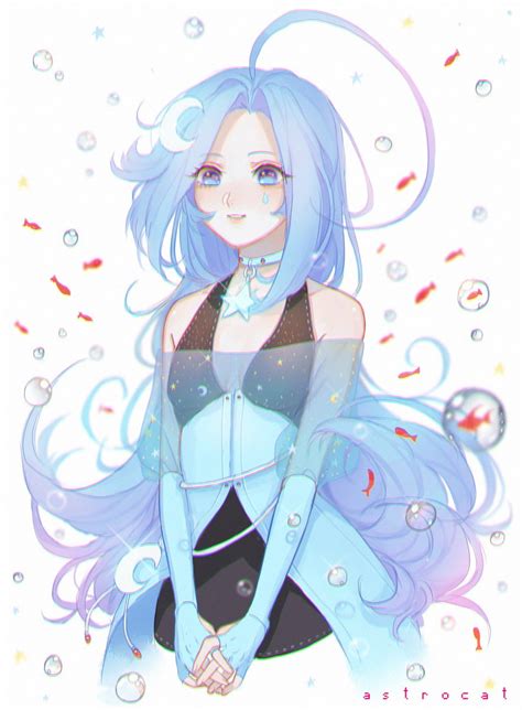cute blue hair anime characters collection  jasmin de leon wind