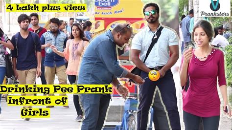 Drinking Pee Prank On Girls Awesome Reactions Pranks In India 2017