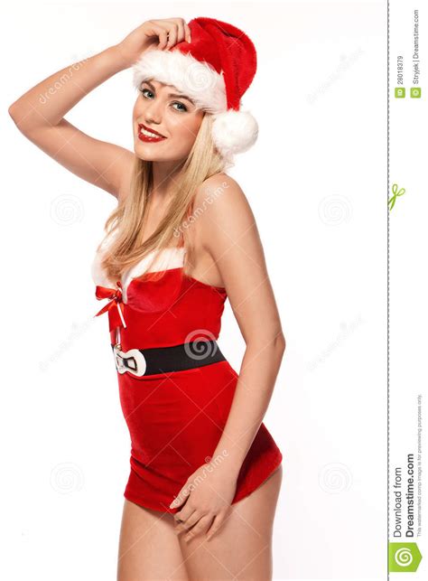 Mrs Santa Claus Stock Image Image Of Blonde Miniskirt 28018379