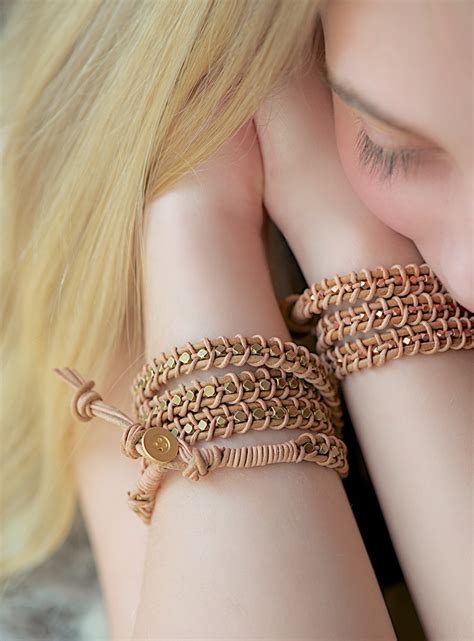 leather  bead wrap bracelet