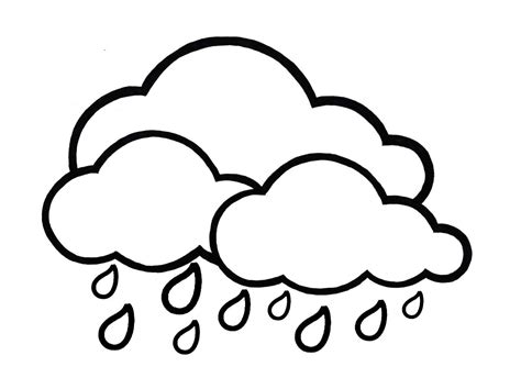 cloud  rain weather kids coloring pages