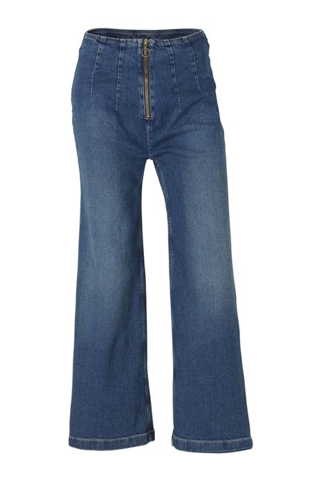 ca yessica high waist flared jeans donkerblauw wehkamp