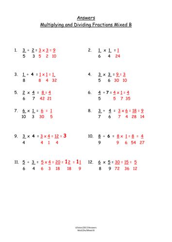 multiplying  dividing fractions mixed worksheets