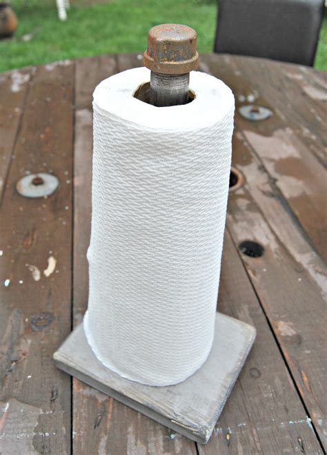industrial rustic paper towel holder  painted home  denise sabia