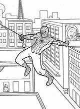 Spiderman Upside Down Hanging Coloring Pages Building Getdrawings Drawing Swinging Choose Board sketch template