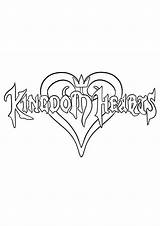Kingdom Hearts Coloring Pages Heart Logo Disney sketch template