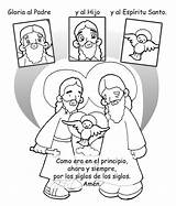 Colorear Gloria Oracion Catequesis Trinidad Santisima Hijo Santo Espiritu Católico Espirituales Gotitas Temas sketch template