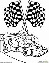 Race Driver Car Coloring Pages Getcolorings Worksheet sketch template