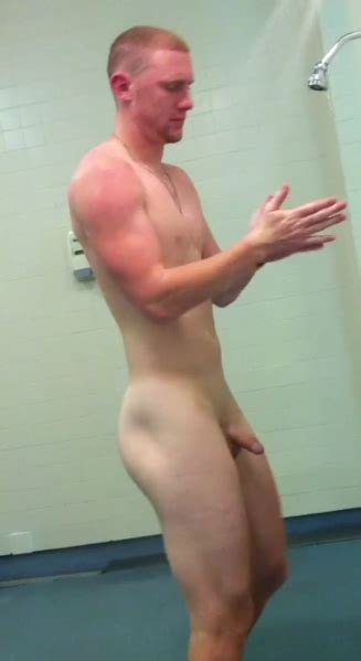 hot ginger straight hunk showering so close my own private locker room