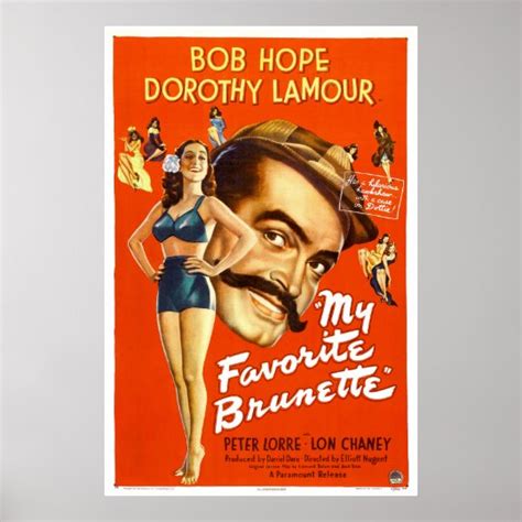 My Favorite Brunette Vintage Movie Poster