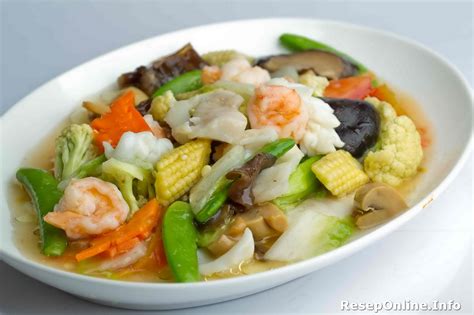 resep masakan tumis sayuran cap cay kuah  vegetarian reseponline