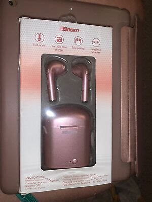 boom roam air true wireless bluetooth rose gold earphones  charging case ebay