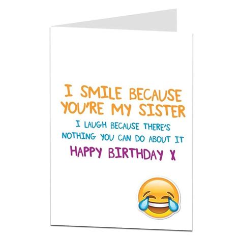 funny birthday cards  sister amazoncouk office products