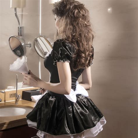 women sexy french maid waitress cospaly party fancy dress costume