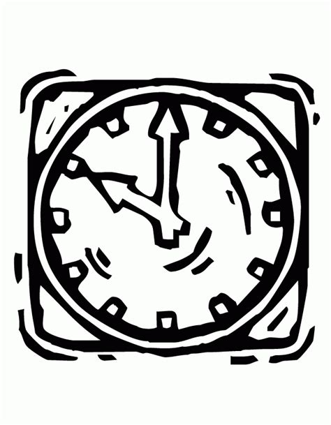 clock coloring page coloring home