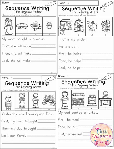 create   explore sequence worksheets  kids simple template