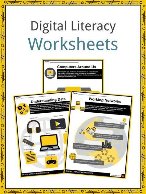 digital literacy facts worksheets  concept  kids