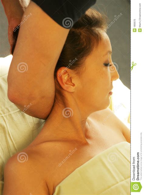 massage therapist giving a neck massage stock image image of parlor