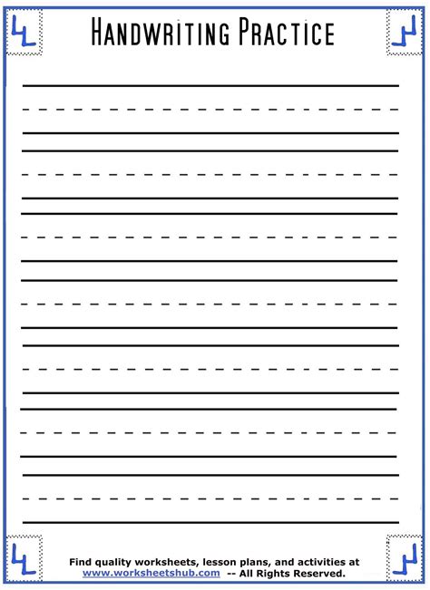 grade writing paper template  blank handwriting