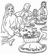 Banquet Parable Parables Souper Feast Parabole Tenants Biblia sketch template