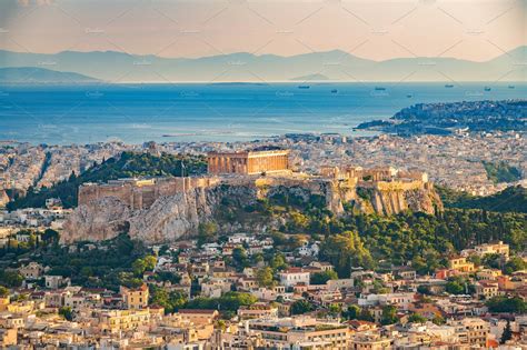 aerial view  athens greece high quality architecture stock  creative market