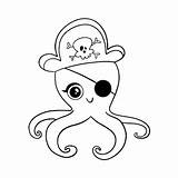 Pirate Octopus Kolorowanka Pirat Pirates Rosaleda Zapisz sketch template