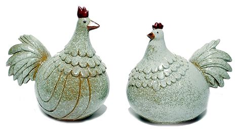 ceramic chicken rooster figures country home decor tan ceramic rooster
