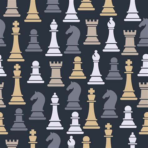 premium vector seamless pattern  chess pieces