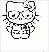 Kitty Hello Nerd Coloring Cartoons sketch template