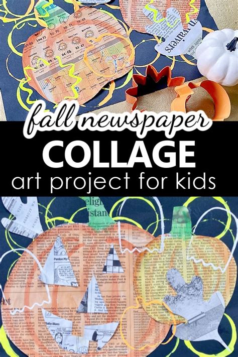fall newspaper collage art project  kids fantastic fun learning