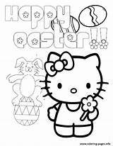 Easter Kitty Coloring Egg Bunny Hello Pages Printable Info sketch template