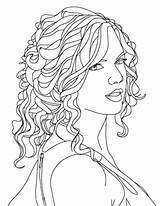 Coloring Pages Hair Swift Taylor People Color Printable Ross Curly Adults Famous Realistic Colouring Coloring4free Bob Print Lynch Natural Face sketch template