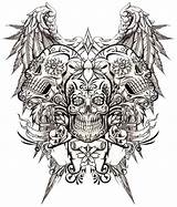 Sleeve Tattoo Coloring Pages Skull Dead Adult Mechanical Bio Visit sketch template