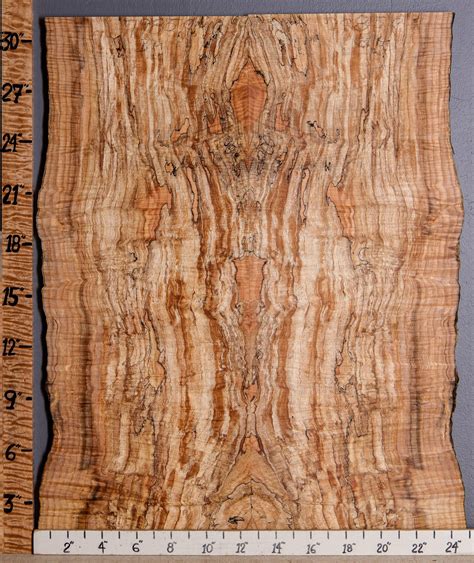 spalted curly maple microlumber bookmatch   edge