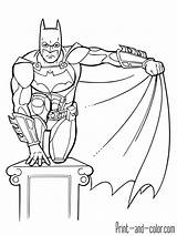 Batman Color Print Coloring Pages Comics Superhero sketch template